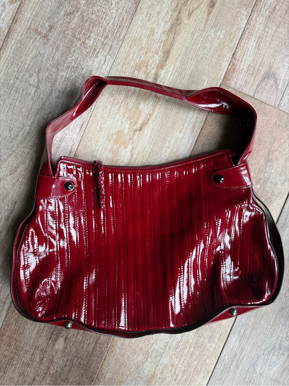 Sondra Roberts Red Patent Leather Shoulder Bag